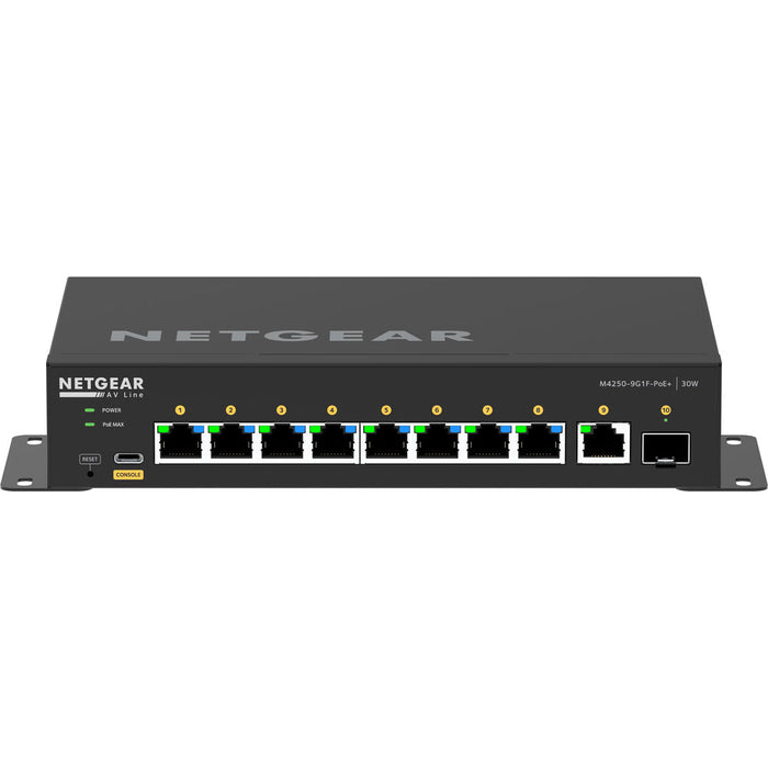 Netgear GSM4212P-100NAS 12-Port PoE+ Managed Network Switch with Layer 2 and Layer 3 features for small to medium business networks.
