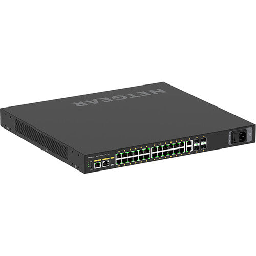 Netgear GSM4230PX-100NAS 30-Port Managed PoE+ Switch with 4 SFP+ ports for high-performance networking and power delivery