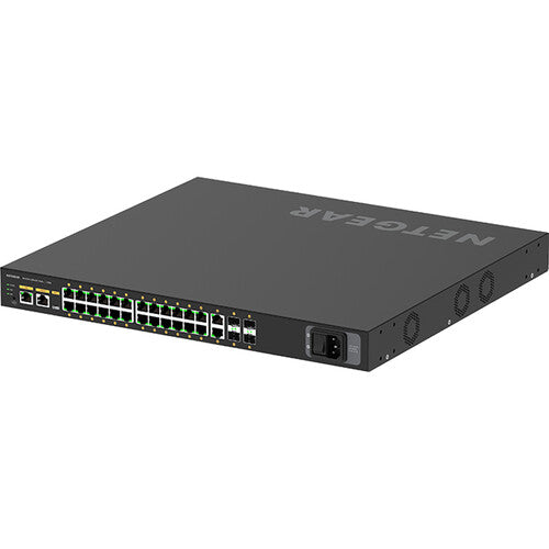 Netgear GSM4230PX-100NAS 30-Port Managed PoE+ Switch with 4 SFP+ ports for high-performance networking and power delivery