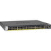 Netgear GSM4352PA-100NES 48-Port PoE+ Managed Ethernet Switch with 4 SFP+ 10G Uplink Ports, ideal for enterprise networks