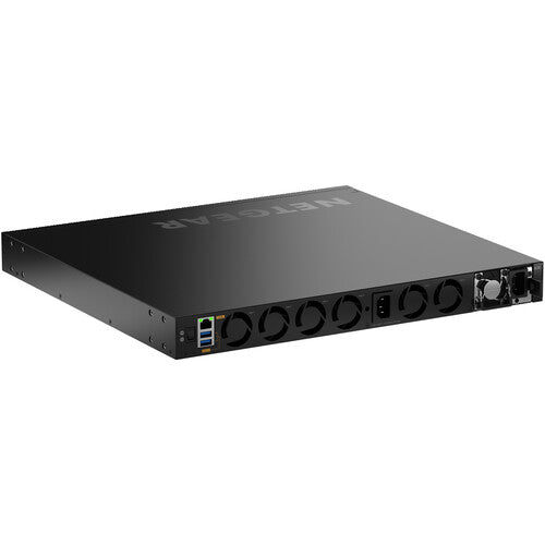 NETGEAR M4350-16C managed network switch with sixteen 100 Gigabit QSFP28 ports for enterprise networking, data center connectivity, broadcast, and professional AV-over-IP applications.