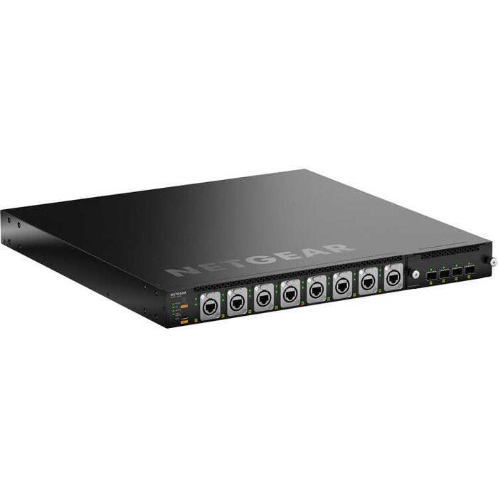 NETGEAR M4350-16M4V 16-Port 2.5 Gigabit PoE++ managed network switch with four 25G SFP28 uplink ports for professional AV-over-IP, enterprise networking, and high-performance Ethernet deployments.