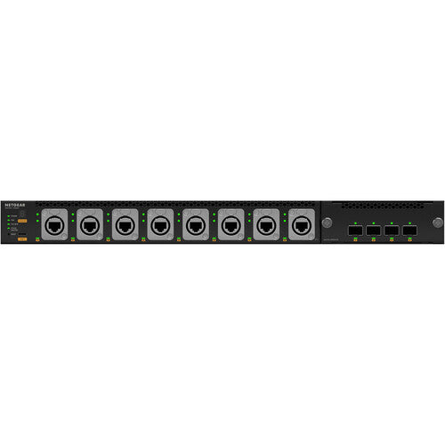 NETGEAR M4350-16M4V 16-Port 2.5 Gigabit PoE++ managed network switch with four 25G SFP28 uplink ports for professional AV-over-IP, enterprise networking, and high-performance Ethernet deployments.