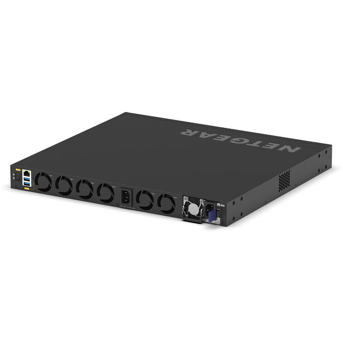 Netgear M4350-36X4V Managed Switch with 36x25G SFP28 and 4x100G QSFP28 Ports, ideal for enterprise networking.