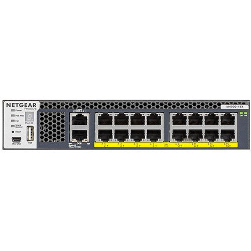 Netgear XSM4316PA-100NES 16-Port 10G SFP+ Managed Network Switch with PoE+ Support, offering high-performance networking solutions.