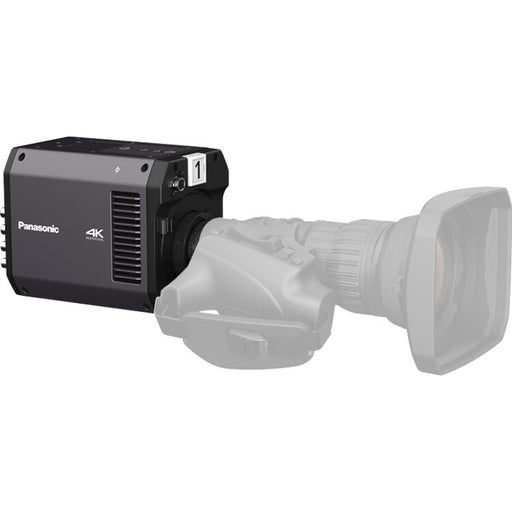 Panasonic AK-UBX100GJ 4K multi-purpose box camera with B4 mount, 12G-SDI, and IP connectivity for broadcast production