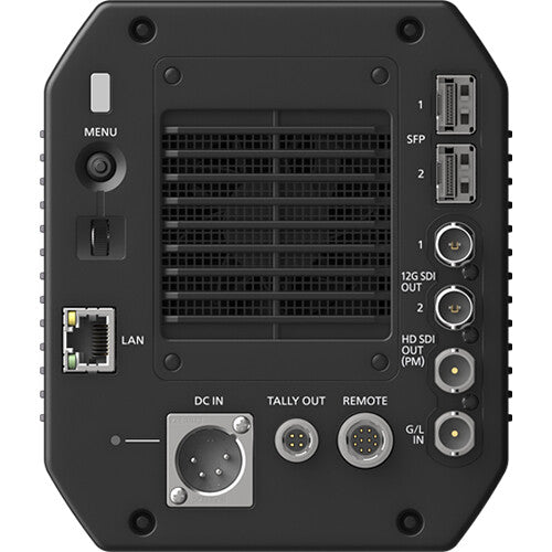 Panasonic AK-UBX100GJ 4K multi-purpose box camera with B4 mount, 12G-SDI, and IP connectivity for broadcast production