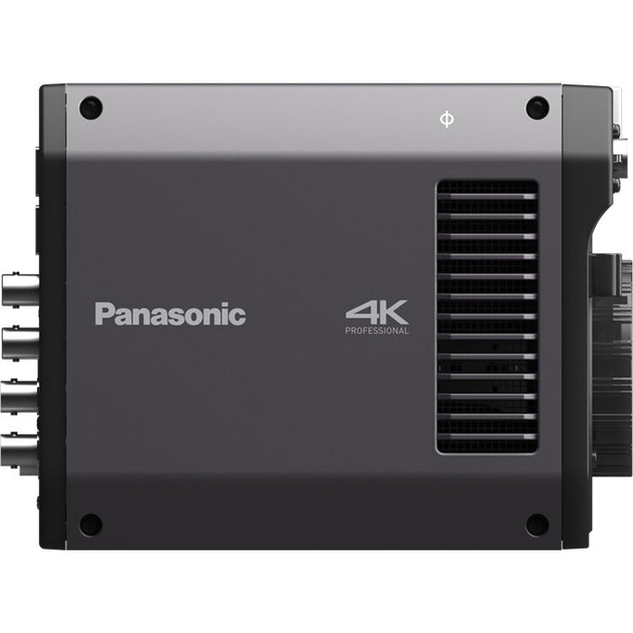 Panasonic AK-UBX100GJ 4K multi-purpose box camera with B4 mount, 12G-SDI, and IP connectivity for broadcast production