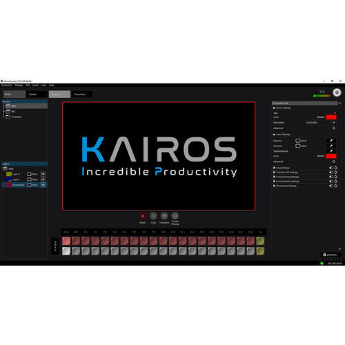 Panasonic AT-KC10C1G Kairos Control two stripe hardware switcher panel with dual faders and 24-button layout