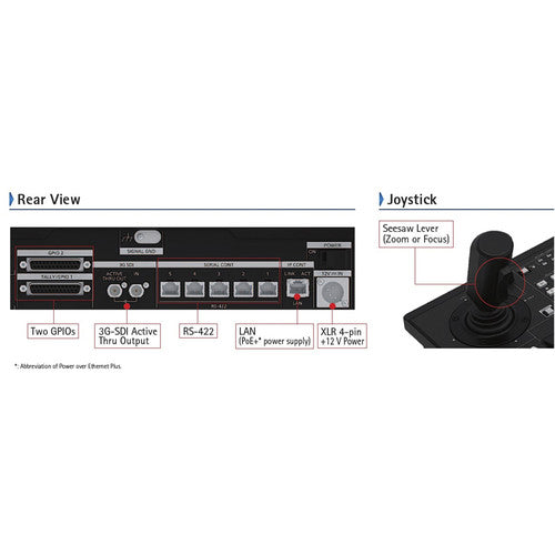 Panasonic AW-RP150GJ5 touchscreen remote controller for PTZ cameras with joystick and multi-camera control