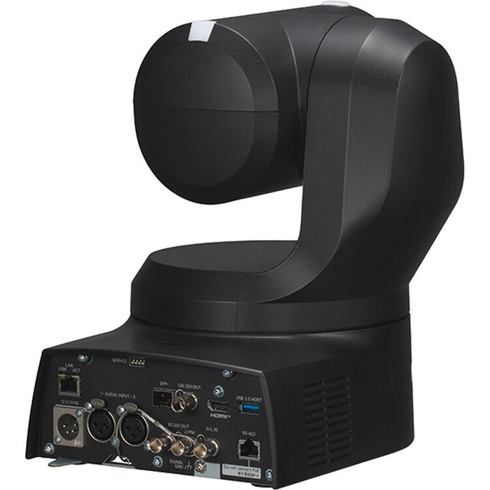 Panasonic AW-UE160KJ UHD 4K PTZ camera with 20x optical zoom in black for broadcast and live production