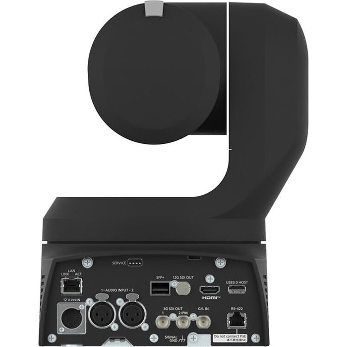 Panasonic AW-UE160KJ UHD 4K PTZ camera with 20x optical zoom in black for broadcast and live production