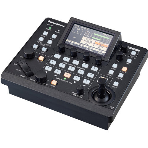 Panasonic AW-RP60GJ Compact Remote PTZ Camera Controller with intuitive joystick and LCD display