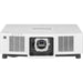 Panasonic PT-MZ14KLWU7 laser projector front and side view in white finish
