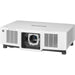 Panasonic PT-MZ14KLWU7 laser projector front and side view in white finish
