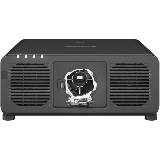 Panasonic PT-REQ12LBU 4K laser projector showcasing its sleek design