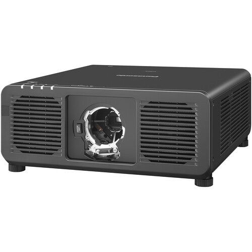 Panasonic PT-REQ12LBU 4K laser projector showcasing its sleek design