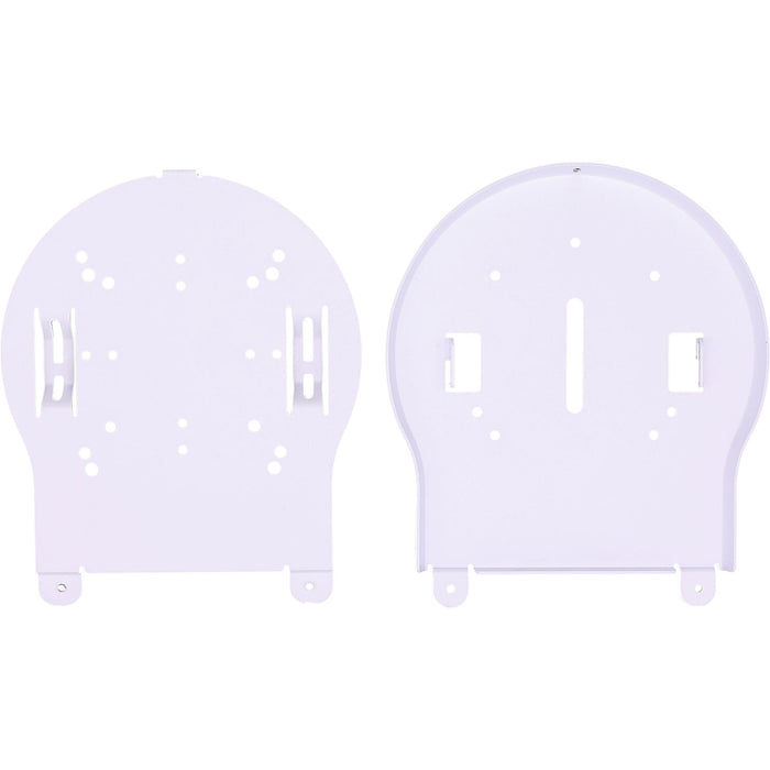 White PTZOptics large universal ceiling mount securely holding a PTZ camera in an indoor installation