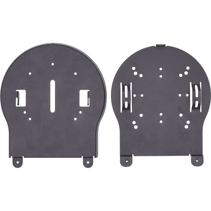 Black PTZOptics large universal ceiling mount securely holding a PTZ camera in an indoor installation