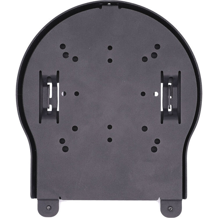 Black PTZOptics large universal ceiling mount securely holding a PTZ camera in an indoor installation