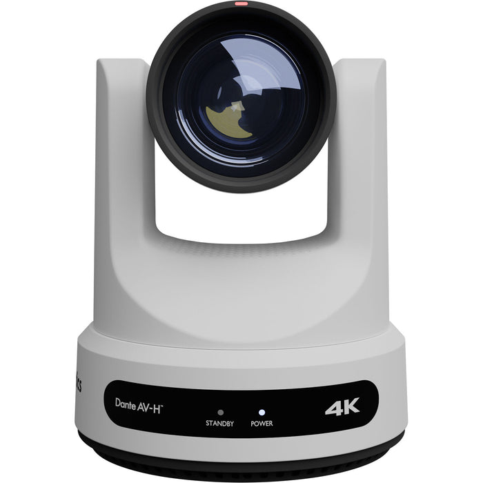 PTZOptics Link 4K white PTZ camera with 12x optical zoom and SDI HDMI USB IP outputs