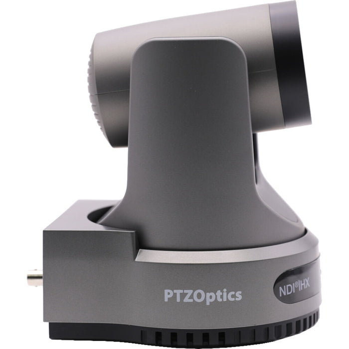 PTZOptics Move 4K gray PTZ camera with 20x optical zoom and SDI HDMI USB IP outputs