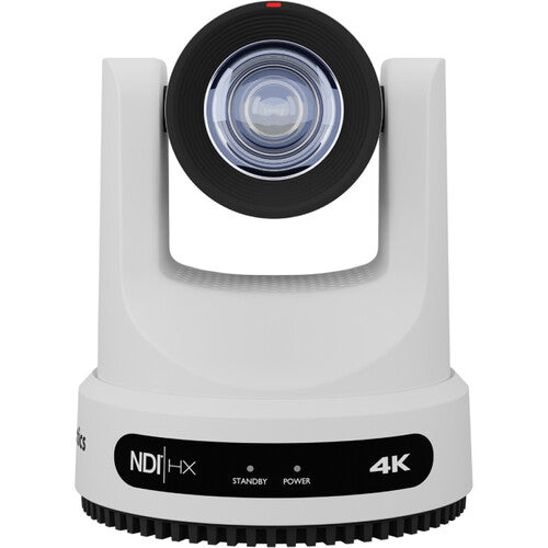 PTZOptics Move 4K white PTZ camera with 20x optical zoom and SDI HDMI USB IP outputs
