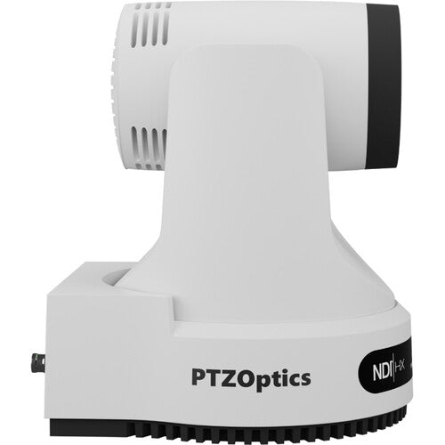 PTZOptics Move 4K white PTZ camera with 20x optical zoom and SDI HDMI USB IP outputs