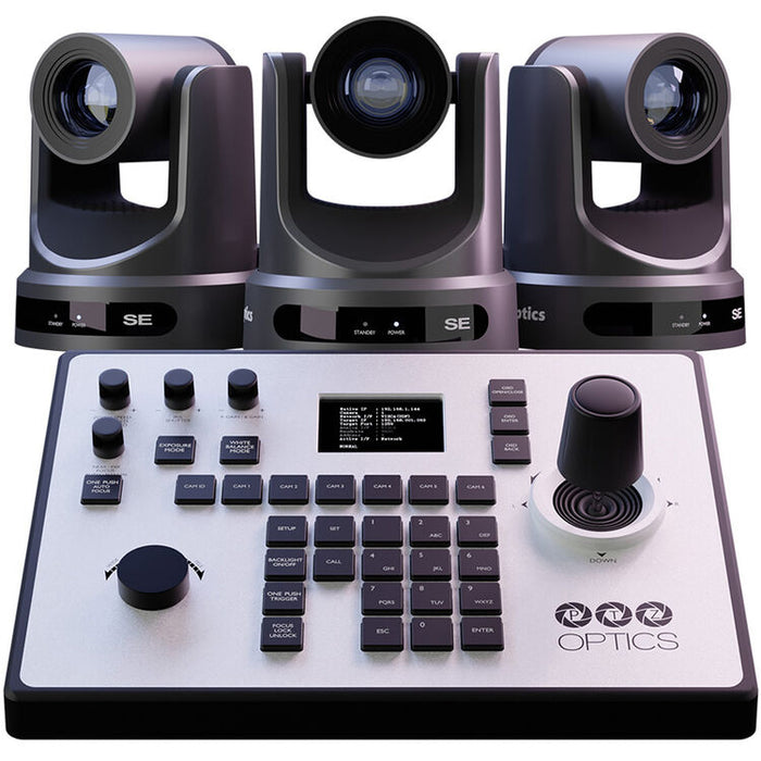 PTZOptics Producer-SE camera and controller bundle in gray for live streaming and video production