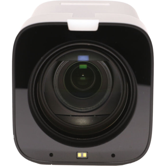 PTZOptics Studio 4K PTZ camera with 12x optical zoom in gray finish mounted for studio video production