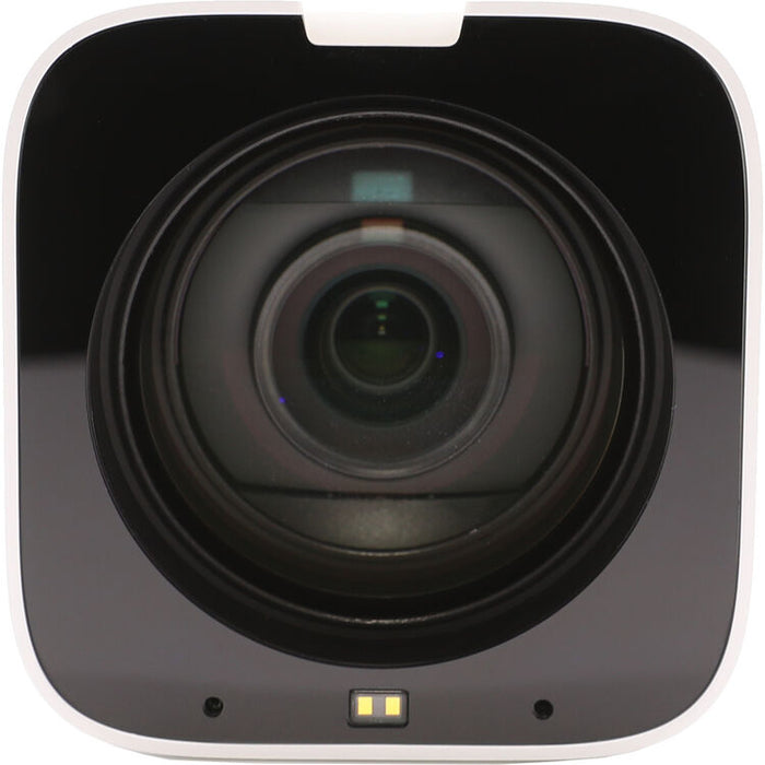 PTZOptics Studio 4K PTZ camera with 12x optical zoom in white finish mounted for studio video production