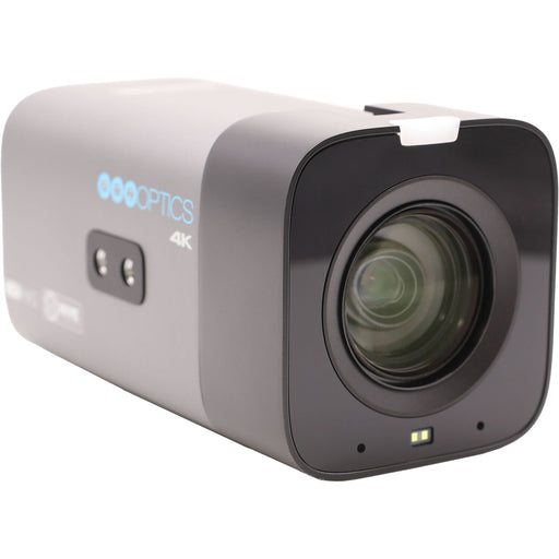 PTZOptics Studio 4K white PTZ camera with 20x optical zoom for professional video production