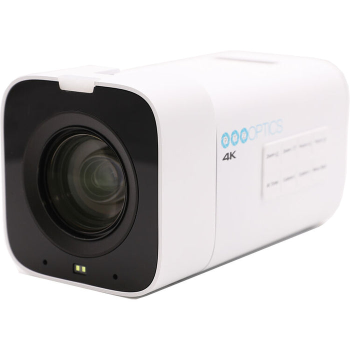 PTZOptics Studio 4K white PTZ camera with 20x optical zoom for professional video production
