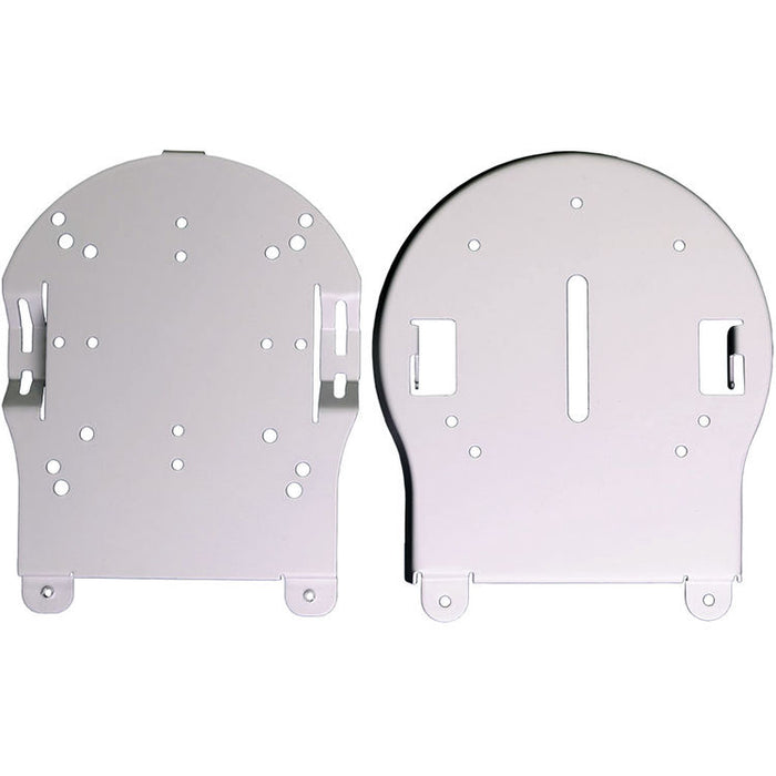 White PTZOptics universal ceiling mount installed with a PTZ camera