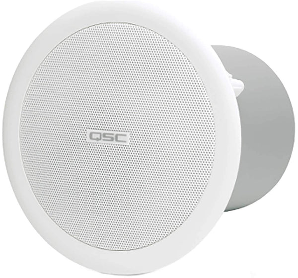 Q-Sys AC-C2T 2.75-inch ceiling speaker with transformer, designed for high-quality distributed audio in commercial environments.