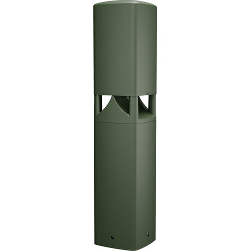 QSC AD-DWL.360 5.25" 2-Way 60W Outdoor Landscape Loudspeaker in green, designed for all-weather durability and 360° sound coverage.