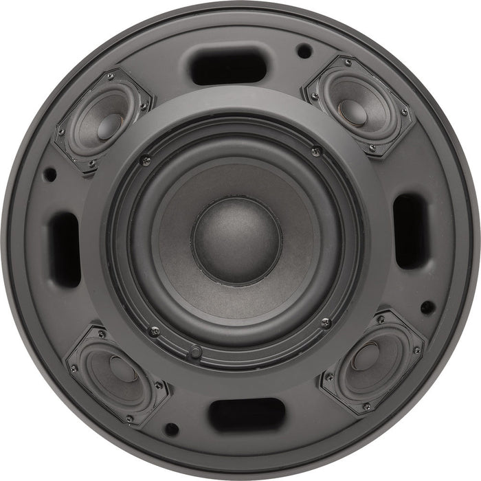 Q-SYS AD-P.HALO-BK AcousticDesign Series 6.5" pendant loudspeaker in black, ideal for premium commercial audio applications.