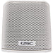 Q-SYS AD-S.SAT-WH small-format satellite speaker in white, designed for high-quality distributed audio applications with a sleek and compact design.