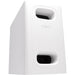 Q-SYS AD-S.SUB-WH 6.5" surface-mount subwoofer in white, designed for high-performance low-frequency reinforcement in commercial audio systems.