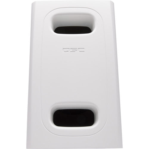 Q-SYS AD-S.SUB-WH 6.5" surface-mount subwoofer in white, designed for high-performance low-frequency reinforcement in commercial audio systems.