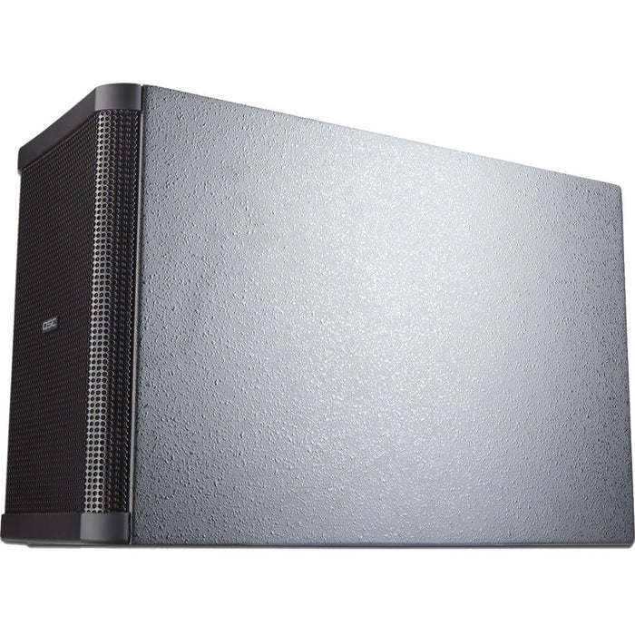 Q-SYS AD-S28TW-B dual 8-inch black surface-mount subwoofer with versatile mounting options and high-performance low-frequency output.