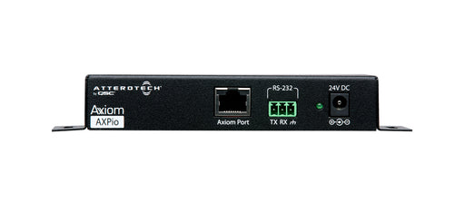 Q-SYS AXPIO audio and control expansion module for seamless integration within the Q-SYS ecosystem, offering flexible I/O options and networked connectivity.