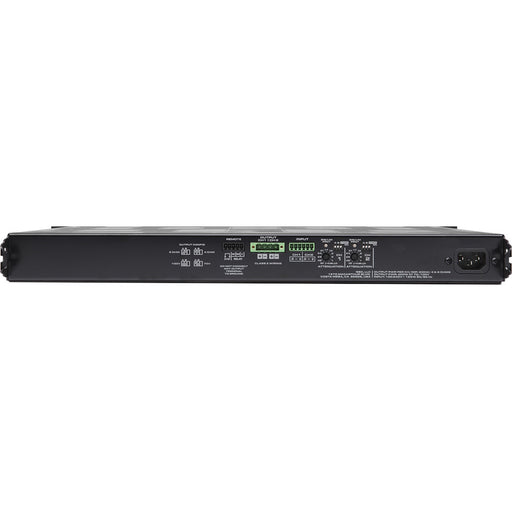 Q-SYS MP-A40V multi-channel amplifier with 400W power output, flexible channel configurations, and efficient Class-D technology for commercial audio systems.