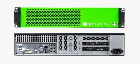 Q-SYS SVS1-2U Seervision Server, a 2U rack-mounted AI-driven camera automation appliance.