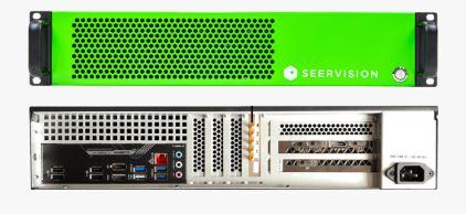Q-SYS SVS4-2U Seervision server for enhanced two-camera processing, featuring AI-driven presenter tracking and integration with Q-SYS NC Series cameras