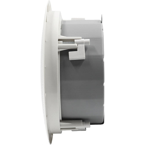Q-SYS AC-C2T-LP 2.75-inch low-profile ceiling speaker with 70V/100V transformer, ideal for commercial audio installations.