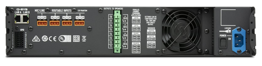 Q-SYS CX-Q 4K4 four-channel network amplifier, 4000W power, advanced DSP, and Q-SYS Ecosystem integration for professional audio installations.