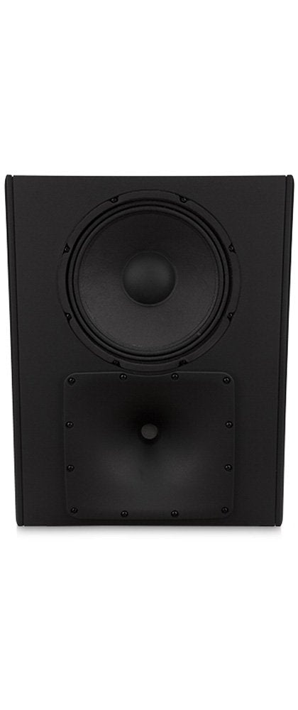 Q-SYS SR-1020 10-inch 2-way cinema surround loudspeaker with high-performance audio, controlled dispersion, and versatile mounting options.