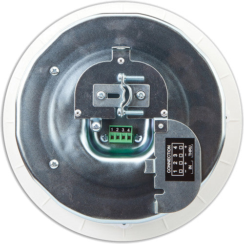 Q-SYS AC-C6T 6.5-inch two-way ceiling speaker with 70V/100V transformer for commercial audio applications.