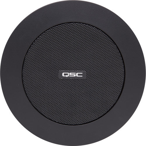 Q-SYS AD-C.SAT-BK 2.75" black satellite ceiling speaker, designed for high-performance audio in commercial and professional installations.
